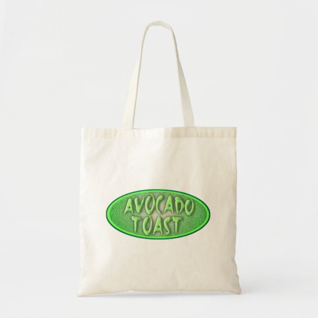 Avocado Toast Love Retro Decal Style Fun Tote Bag (Front)