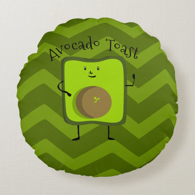 Avocado Toast Round Pillow (Front)