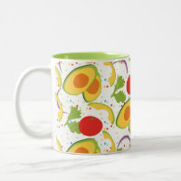 Avocado Tomato Salad Greenery Pattern