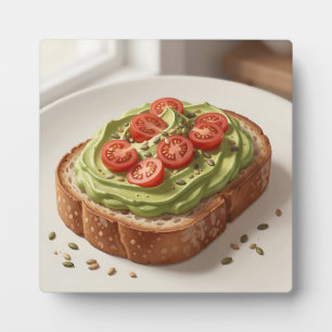 Avocado Tomato Toast Fresh Breakfast Art Plaque
