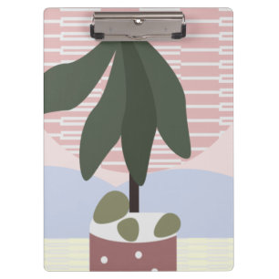 Avocado Tree Blush Muted Geometric Clipboard