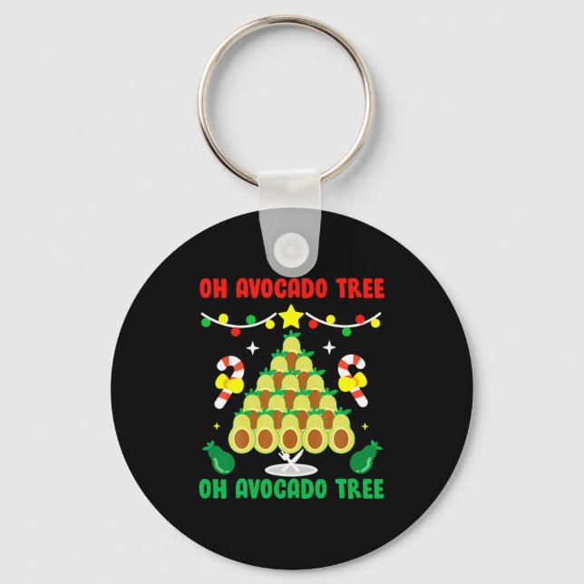 Avocado Tree Funny Food Vegan Christmas Gift  Keychain (Front)