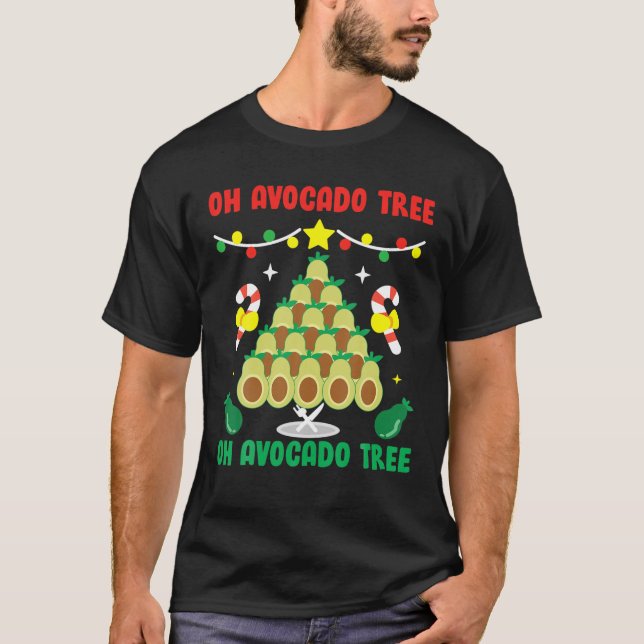 Avocado Tree Funny Food Vegan Christmas Gift T-Shirt (Front)