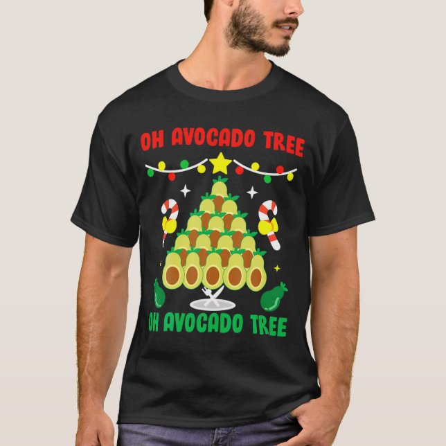 Avocado Tree Funny Food Vegan Christmas Gift  T-Shirt (Front)
