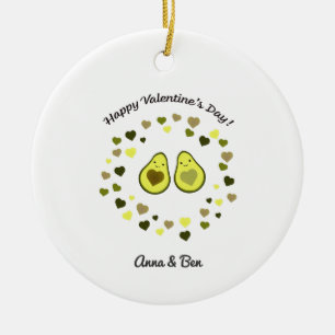 Avocado Valentine Ceramic Ornament