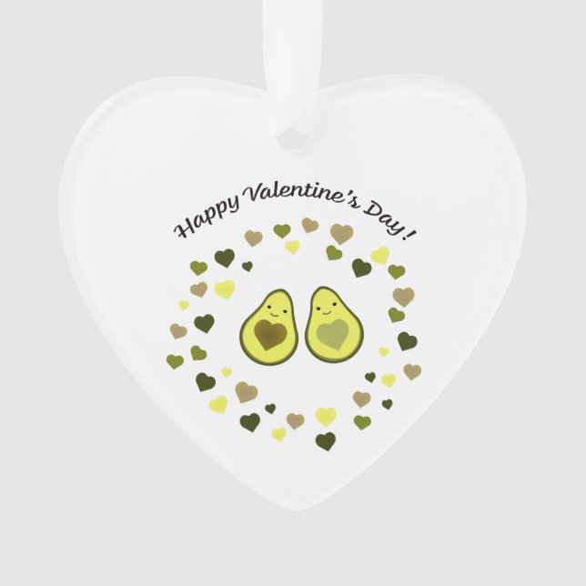 Avocado Valentine Ornament (Front)