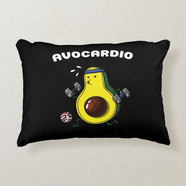 Avocado Vegan Fitness Cardio Workout Exercise Accent Pillow (Front)