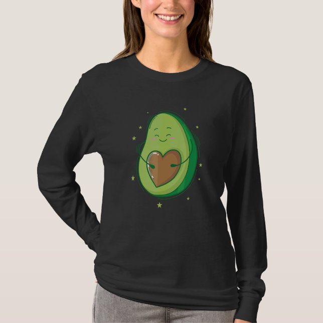 Avocado With Heart As Core T-Shirt (Front)