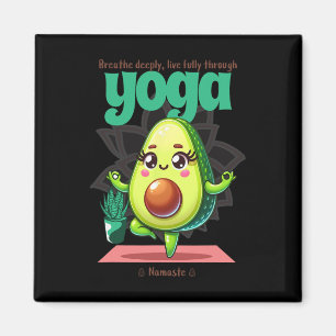 Avocado Yoga Namaste - Cute Kawaii Fitness And Hea Magnet