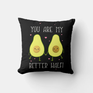 Avocado You Are My Better Half Throw Pillow