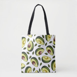 Avocadoe Pattern Green Tote Bag