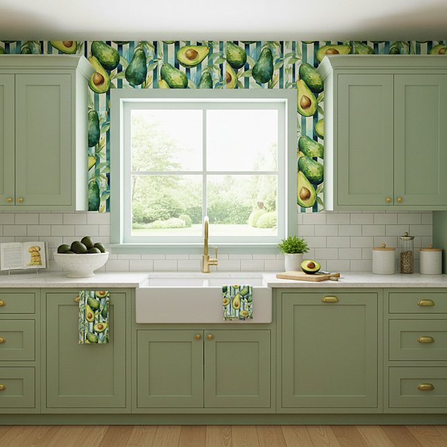 Avocados and stripes wallpaper (Creator Uploaded)