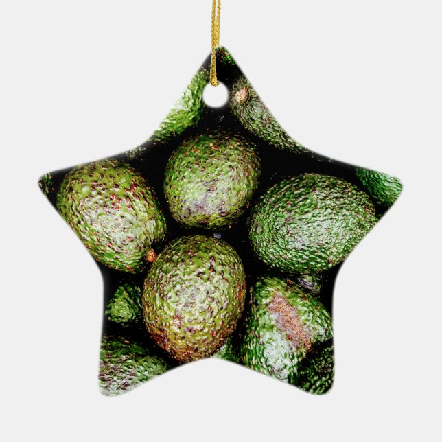 Avocados Ceramic Ornament (Front)