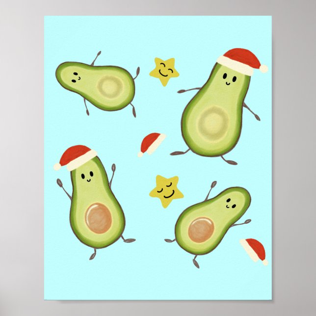 Avocados & Christmas Poster (Front)