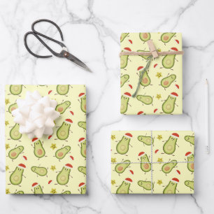 Avocados & Christmas Wrapping Paper Sheet