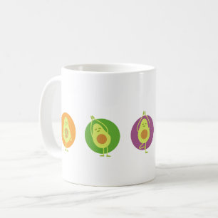 Avocados doing yoga coffee mug