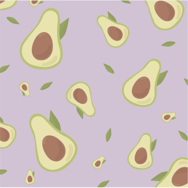 Avocados fun retro pattern green & violet (Front)