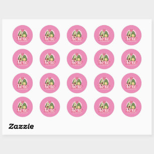 Avocados in love, Valentine Day Classic Round Sticker