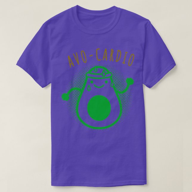AvoCardio Black Funny Gym T-Shirt (Design Front)
