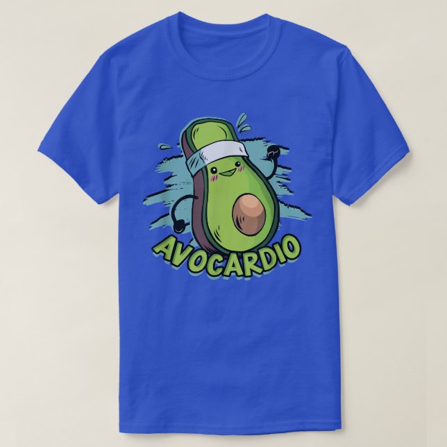 Avocardio Eercising Runner Avocado  Vegetarian Avo T-Shirt (Design Front)