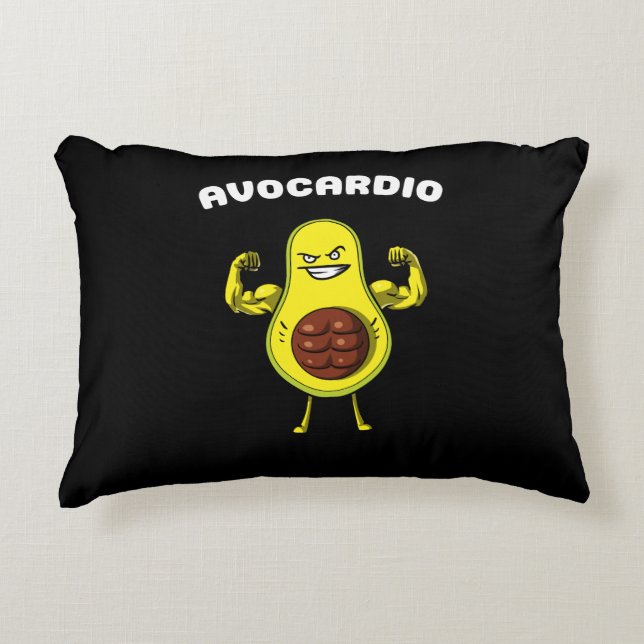 Avocardio Fitness Avocado Funny Vegan Workout Joke Accent Pillow (Front)