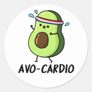 Avocardio Funny Excercise Avocado Pun  Classic Round Sticker