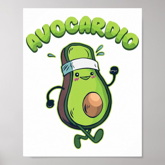 Avocardio Funny Running Marathon Runner  Poster (Front)