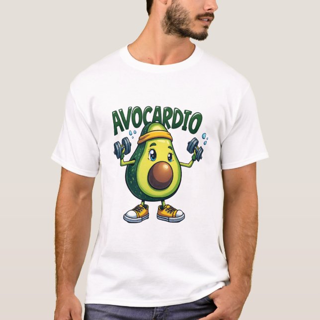 Avocardio Funny Workout Avocado T-Shirt (Front)