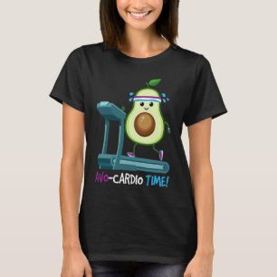 Avocardio Time! Avocado Cardio Jogging Vegan Fitne T-Shirt