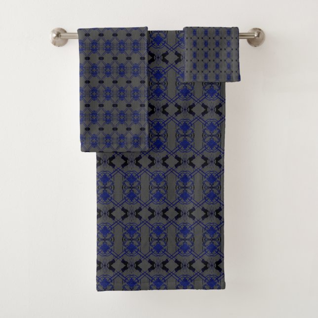 Avocat Bleu Noir Gris Gris Serviettes de bain (En situation)