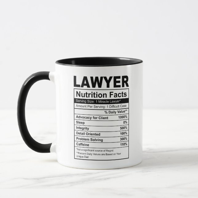 Avocat Cadeau Nutrition Facts Café Mug (Gauche)