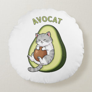 Avocat Cuteness Round Pillow
