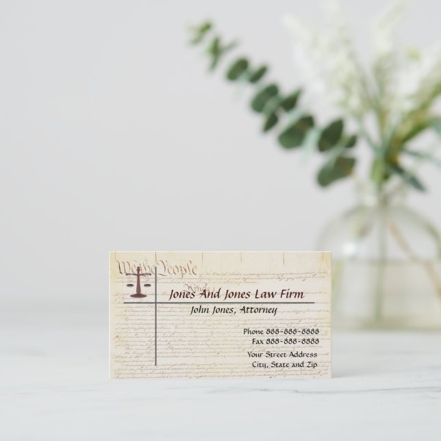 Avocat de droit Carte de visite (Debout devant)