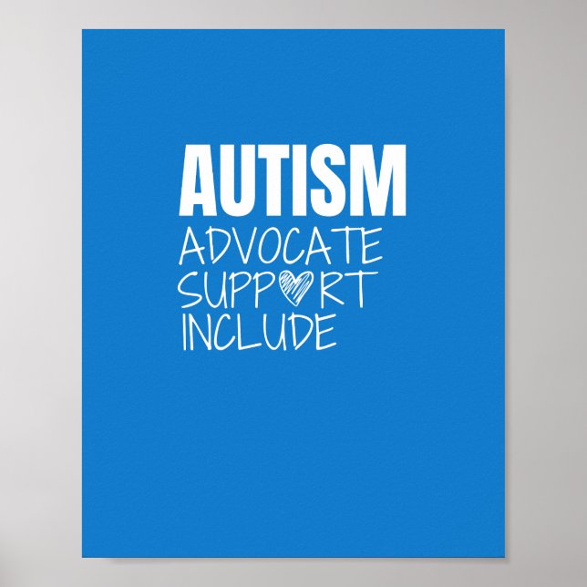 avocat de l'autisme. soutien. Poster et imprimer (Devant)