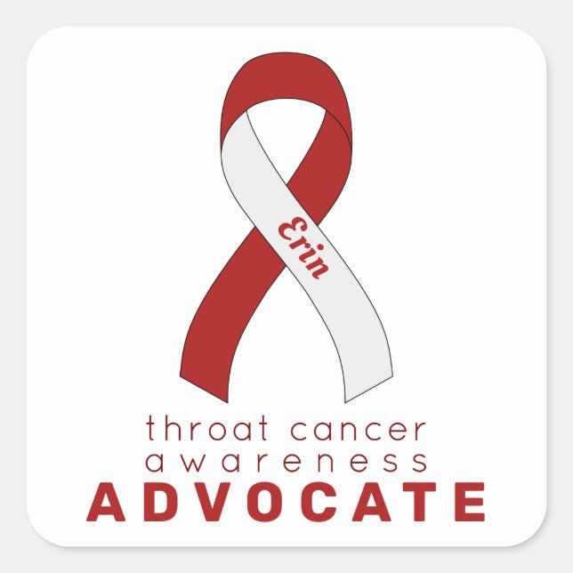 Avocat du cancer de la gorge Sticker White Square (Devant)