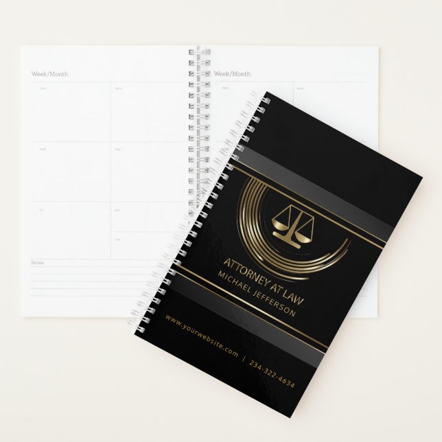 Avocat en droit - Noir et Or (Devant avec enveloppe)
