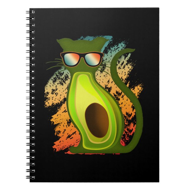 avocato avocado cat  notebook (Front)