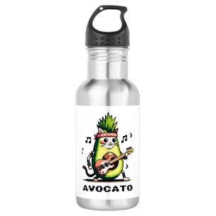Avocato Bassist - Punk Cat Avocado Pixel Art 532 Ml Water Bottle