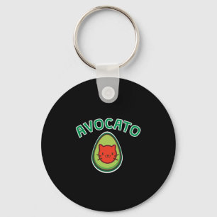 Avocato Cat and Avocado Funny Cat Lover Keychain