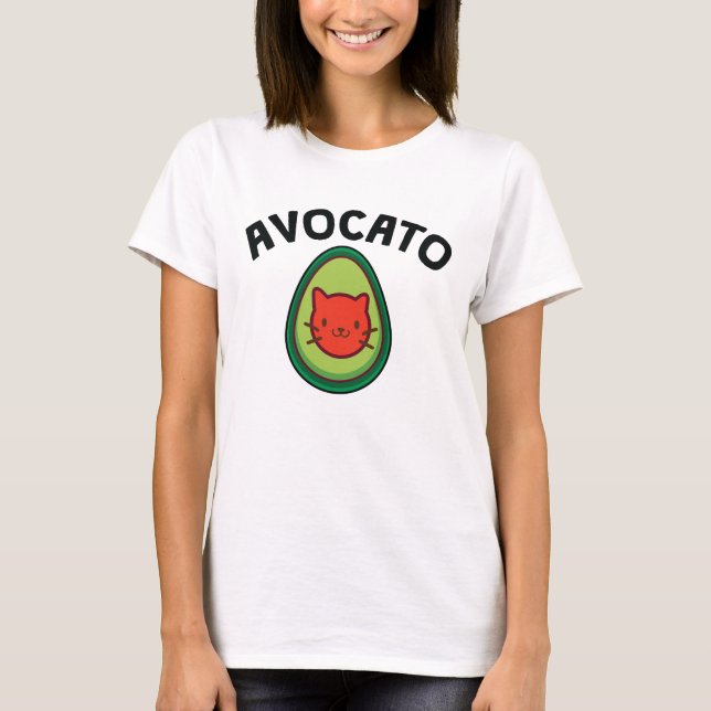 Avocato Cat and Avocado Funny Cat Lover T-Shirt (Front)