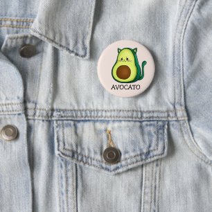 Avocato Cat Avocado Pun  2 Inch Round Button