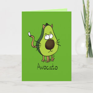 Avocato Cute Avocado Cat Funny Greeting Card