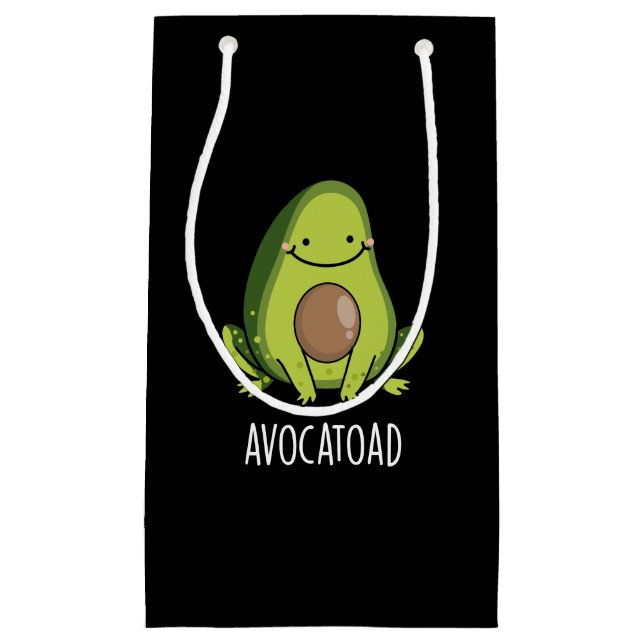 Avocatoad Funny Avocado Toad Pun Dark BG Small Gift Bag (Front)