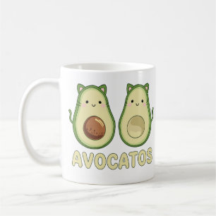 Avocatos Kawaii Cat & Avocado Coffee Mug
