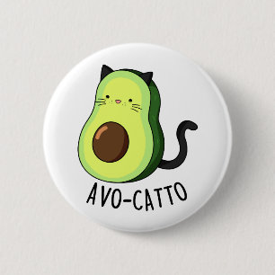 Avocatto Cute Avocado Cat Pun 2 Inch Round Button