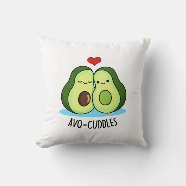 Avocuddles Funny Avocado Couple Pun  Throw Pillow (Front)