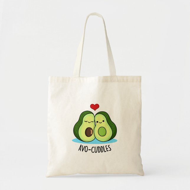 Avocuddles Funny Avocado Couple Pun  Tote Bag (Front)