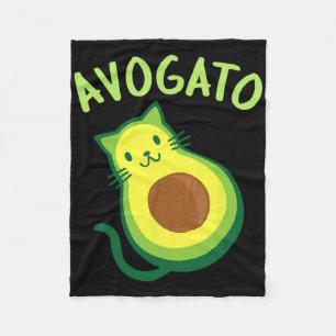 Avogato Cat Avocado - Funny Cinco De Mayo Fleece Blanket
