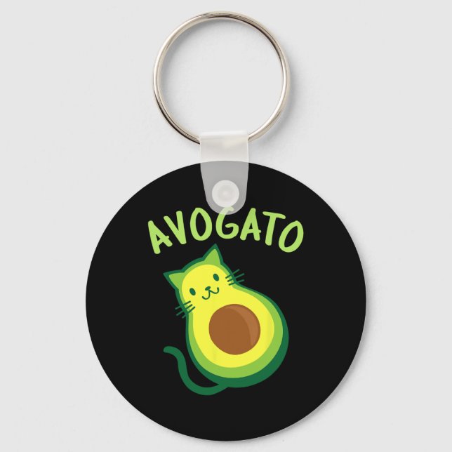Avogato Cat Avocado - Funny Cinco De Mayo  Keychain (Front)