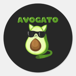 Avogato Cat Cinco De Mayo Meow Avogado  Classic Round Sticker
